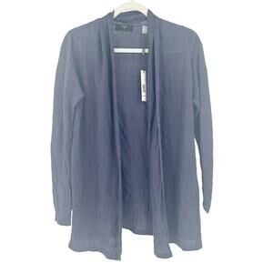 NWT Tahari Womens Fall Beachy Lightweight 100% Linen Open Front‎ Cardigan Size S